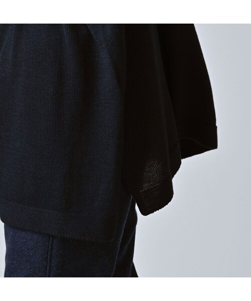 45R（フォーティファイブアール）の「ローゲージ超ガーゼのチュニック（インディゴ）（トップス・レディース・73-影色納戸・00-フリー）」の8枚目の写真