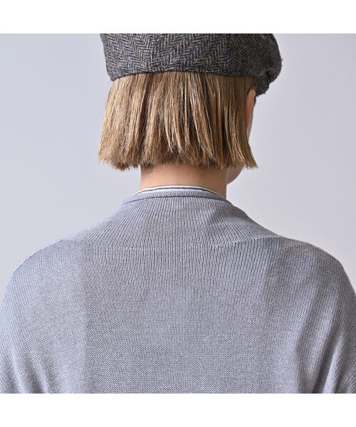 45R（フォーティファイブアール）の「ローゲージ超ガーゼのチュニック（トップス・レディース・05-ホワイトトップ/23-グレートップ/65-グレーカーキトップ/75-ダークネイビー・00-フリー）」の11枚目の写真