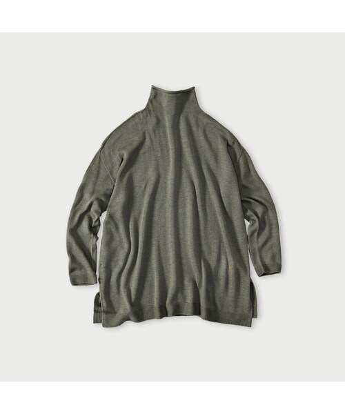 45R（フォーティファイブアール）の「ローゲージ超ガーゼのチュニック（トップス・レディース・05-ホワイトトップ/23-グレートップ/65-グレーカーキトップ/75-ダークネイビー・00-フリー）」の5枚目の写真