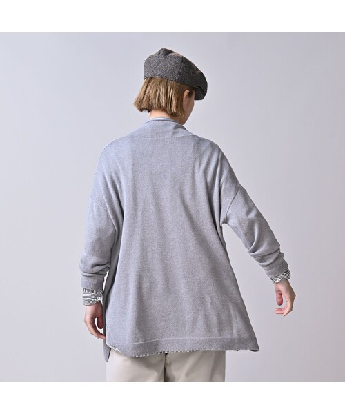 45R（フォーティファイブアール）の「ローゲージ超ガーゼのチュニック（トップス・レディース・05-ホワイトトップ/23-グレートップ/65-グレーカーキトップ/75-ダークネイビー・00-フリー）」の8枚目の写真