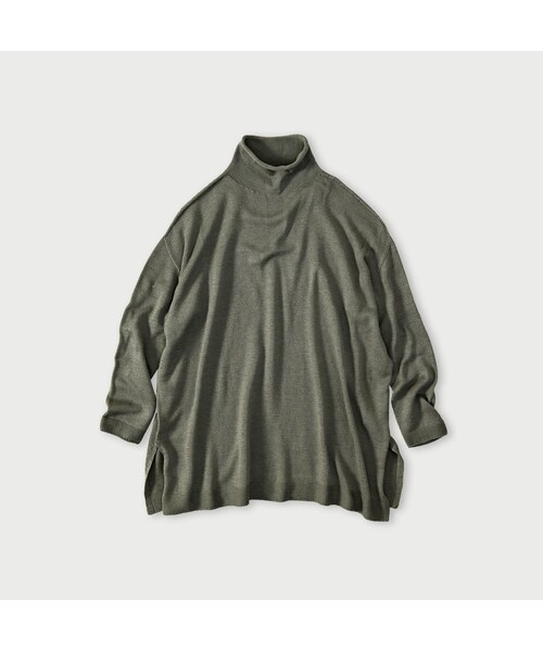 45R（フォーティファイブアール）の「ローゲージ超ガーゼのチュニック（トップス・レディース・05-ホワイトトップ/23-グレートップ/65-グレーカーキトップ/75-ダークネイビー・00-フリー）」の3枚目の写真