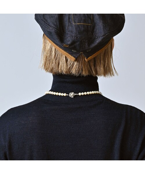 45R（フォーティファイブアール）の「ホール超ガーゼの908タートル（インディゴ）（トップス・レディース・73-影色納戸・00-XXS/01-XS/02-S/03-M/04-L）」の12枚目の写真