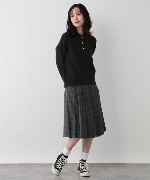 FOUND GOOD（ファウンドグッド）の「ビッグポロ襟ニットプルオーバー/31035184（トップス・ブラック(09)/グレー(15)/ブラウン(53)/グリーン(78)・S/M/L）」の21枚目の写真