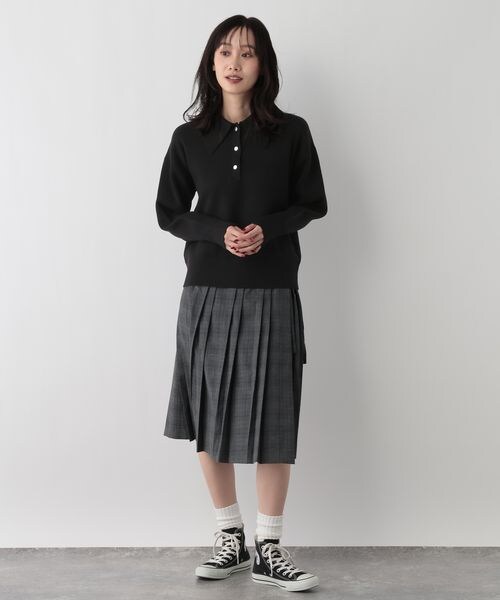 FOUND GOOD（ファウンドグッド）の「ビッグポロ襟ニットプルオーバー/31035184（トップス・ブラック(09)/グレー(15)/ブラウン(53)/グリーン(78)・S/M/L）」の22枚目の写真