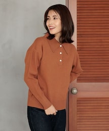 FOUND GOOD | ビッグポロ襟ニットプルオーバー/31035184(トップス)