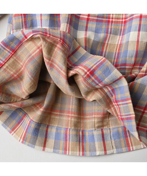 45R(フォーティファイブアール)の「インド二重織のぽよんパフブラウス(その他・レディース・43-ピンク/53-赤タータンチェック/72-サックス×ホワイト・00-フリー)」の14枚目の写真