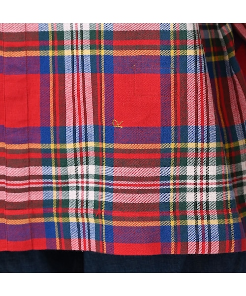 45R(フォーティファイブアール)の「インド二重織のぽよんパフブラウス(その他・レディース・43-ピンク/53-赤タータンチェック/72-サックス×ホワイト・00-フリー)」の11枚目の写真