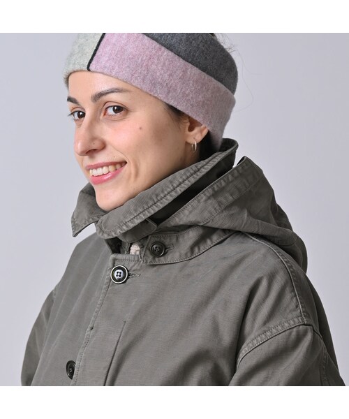 45R（フォーティファイブアール）の「バックサテン×ナイロン裏毛の908カナディアンモッズコート（ジャケット/アウター・レディース・62-グレーカーキ(ロゴなし)/63-グレーカーキ・01-XS/02-S/03-M/04-L）」の11枚目の写真