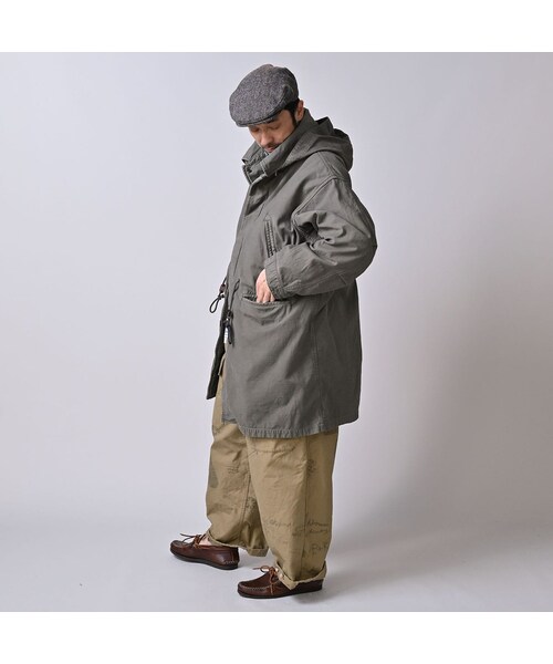 45R（フォーティファイブアール）の「バックサテン×ナイロン裏毛の908カナディアンモッズコート（ジャケット/アウター・レディース・62-グレーカーキ(ロゴなし)/63-グレーカーキ・01-XS/02-S/03-M/04-L）」の8枚目の写真