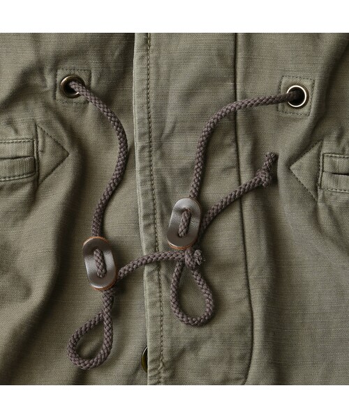 45R（フォーティファイブアール）の「バックサテン×ナイロン裏毛の908カナディアンモッズコート（ジャケット/アウター・レディース・62-グレーカーキ(ロゴなし)/63-グレーカーキ・01-XS/02-S/03-M/04-L）」の20枚目の写真