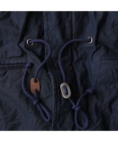 45R（フォーティファイブアール）の「バックサテン×ナイロン裏毛の908カナディアンモッズコート（インディゴ）（ジャケット/アウター・レディース・73-R45(ロゴなし)/74-R45・01-XS/03-M/04-L/02-S）」の20枚目の写真