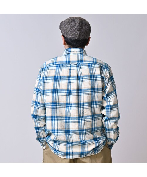 45R（フォーティファイブアール）の「インド二重織の908オーシャンボタンダウンシャツ（その他・レディース・43-ピンク/53-赤タータンチェック/72-サックス×ホワイト・01-XS/02-S/03-M/04-L/05-XL）」の12枚目の写真