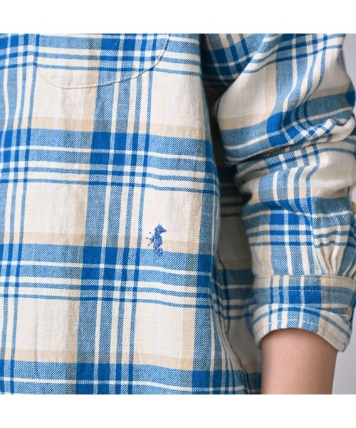 45R（フォーティファイブアール）の「インド二重織の908オーシャンボタンダウンシャツ（その他・レディース・43-ピンク/53-赤タータンチェック/72-サックス×ホワイト・01-XS/02-S/03-M/04-L/05-XL）」の15枚目の写真