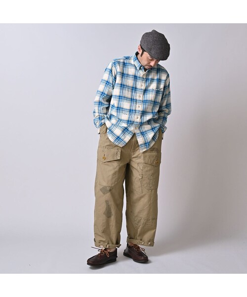 45R（フォーティファイブアール）の「インド二重織の908オーシャンボタンダウンシャツ（その他・レディース・43-ピンク/53-赤タータンチェック/72-サックス×ホワイト・01-XS/02-S/03-M/04-L/05-XL）」の6枚目の写真