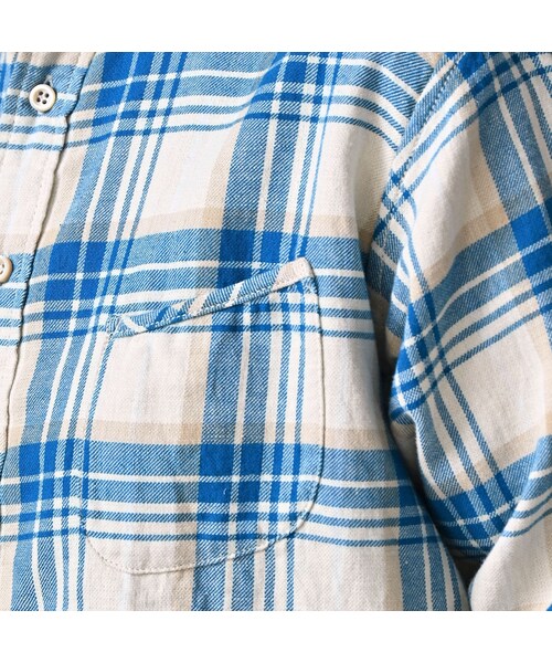 45R（フォーティファイブアール）の「インド二重織の908オーシャンボタンダウンシャツ（その他・レディース・43-ピンク/53-赤タータンチェック/72-サックス×ホワイト・01-XS/02-S/03-M/04-L/05-XL）」の14枚目の写真