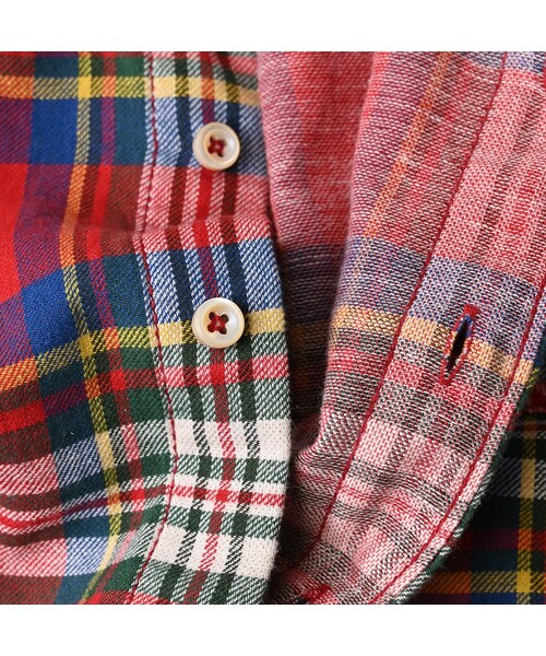 45R（フォーティファイブアール）の「インド二重織の908オーシャンボタンダウンシャツ（その他・レディース・43-ピンク/53-赤タータンチェック/72-サックス×ホワイト・01-XS/02-S/03-M/04-L/05-XL）」の21枚目の写真