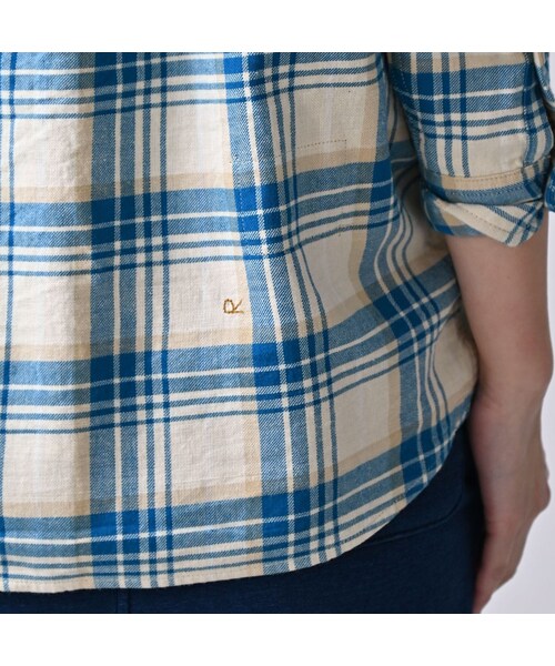 45R（フォーティファイブアール）の「インド二重織の908オーシャンボタンダウンシャツ（その他・レディース・43-ピンク/53-赤タータンチェック/72-サックス×ホワイト・01-XS/02-S/03-M/04-L/05-XL）」の17枚目の写真