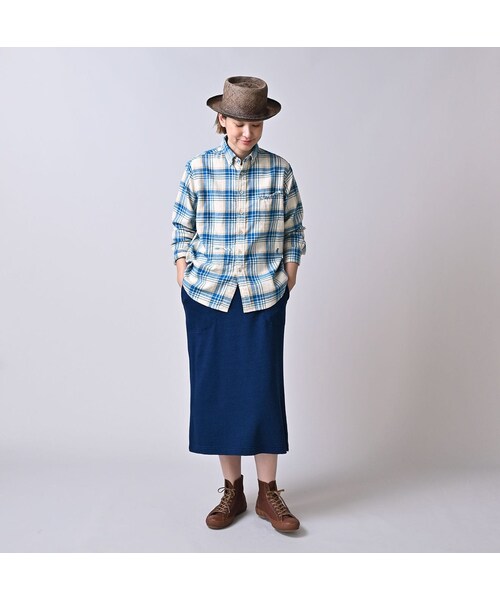 45R（フォーティファイブアール）の「インド二重織の908オーシャンボタンダウンシャツ（その他・レディース・43-ピンク/53-赤タータンチェック/72-サックス×ホワイト・01-XS/02-S/03-M/04-L/05-XL）」の5枚目の写真