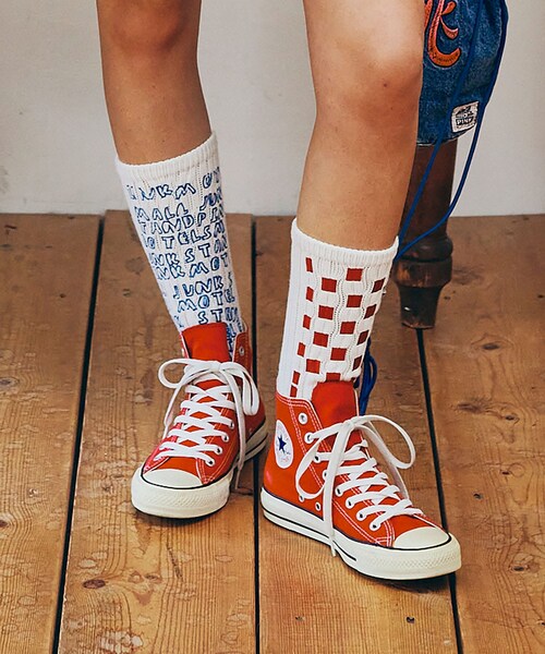 RNA（アールエヌエー）の「【PINK MOTEL】E5218 PM スモールジャンクスタンドソックス（その他・レディース・ホワイト×グリーン/ホワイト×レッドブルー/ブラック×シルバー/ブラック×ゴールドレッド）」の21枚目の写真