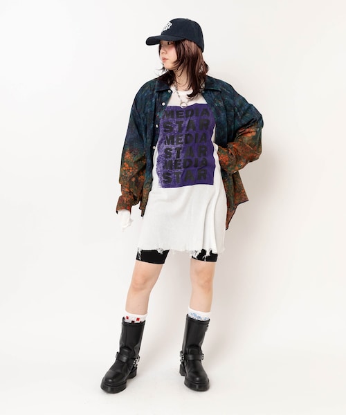 RNA（アールエヌエー）の「【PINK MOTEL】E5218 PM スモールジャンクスタンドソックス（その他・レディース・ホワイト×グリーン/ホワイト×レッドブルー/ブラック×シルバー/ブラック×ゴールドレッド）」の17枚目の写真