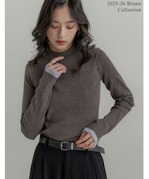 Re:EDIT（リエディ）の「シアー配色フリルリブニットトップス - トップス通販 | 人気レディースファッション - Re:EDIT（リエディ）（その他）」