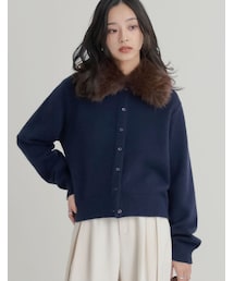 Re:EDIT（リエディ）の「襟ファーニットカーディガン - トップス通販 | 人気レディースファッション - Re:EDIT（リエディ）（その他）」