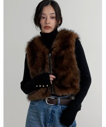 Re:EDIT（リエディ）の「ジップ付きフェイクファーベスト - ジャケット/アウター通販 | 人気レディースファッション - Re:EDIT（リエディ）（その他・レディース）」