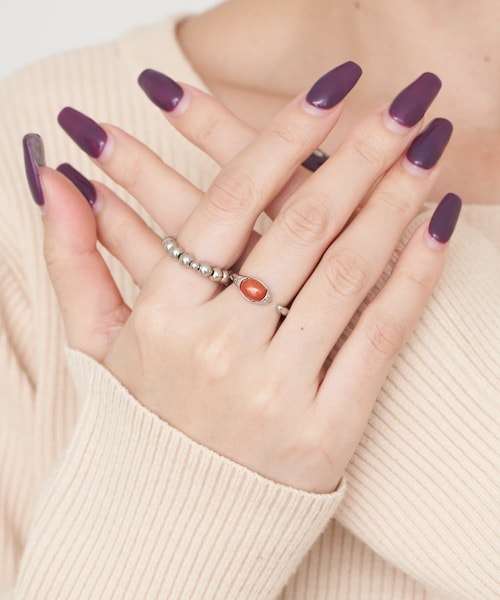 CIAOPANIC TYPY（チャオパニックティピー）の「【yuccA】BALLSTONESETRING（リング・レディース・ブラウン/オレンジ・ONE）」の2枚目の写真