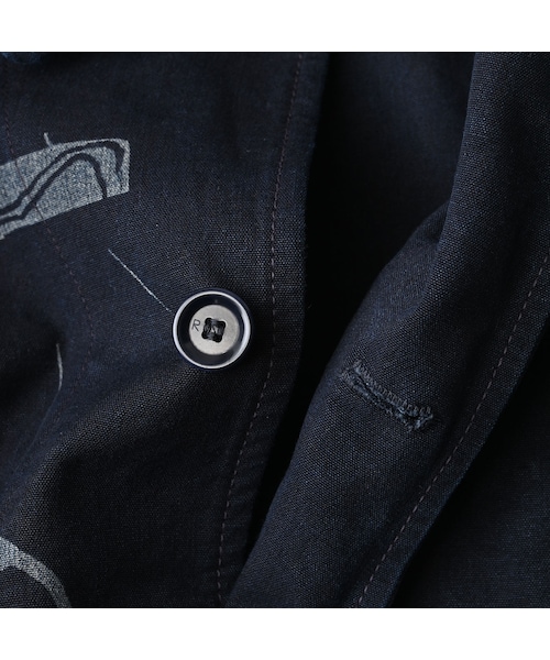 45R（フォーティファイブアール）の「ダック落書きプリントの908カバーオール（インディゴ）（ジャケット/アウター・レディース・73-インディゴ・01-XS/02-S/03-M/04-L）」の17枚目の写真