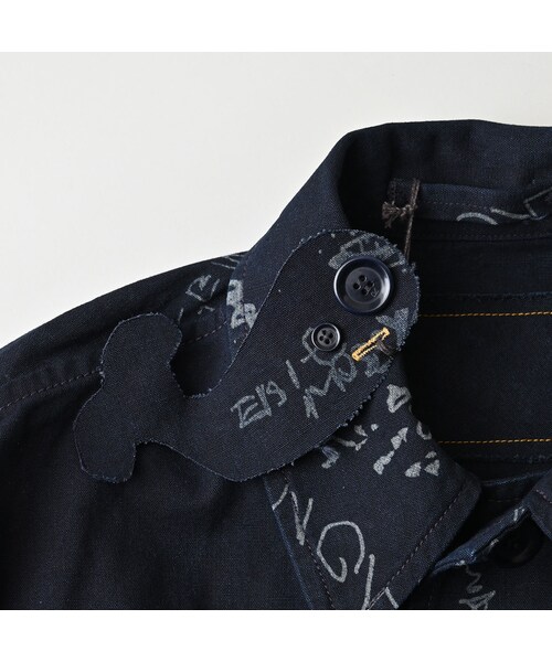 45R（フォーティファイブアール）の「ダック落書きプリントの908カバーオール（インディゴ）（ジャケット/アウター・レディース・73-インディゴ・01-XS/02-S/03-M/04-L）」の21枚目の写真