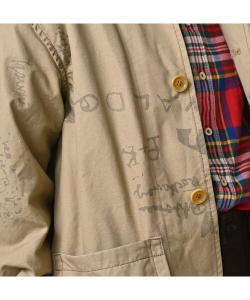 45R（フォーティファイブアール）の「ダック落書きプリントの908カバーオール（ジャケット/アウター・レディース・12-ベージュ・01-XS/02-S/03-M/04-L）」の13枚目の写真