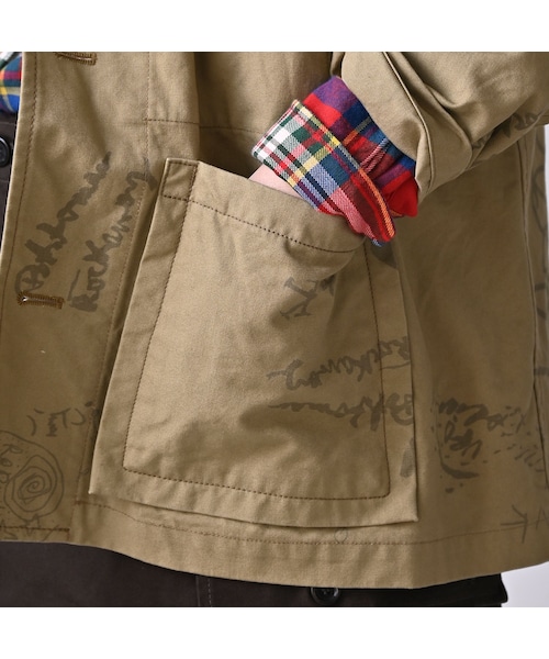 45R（フォーティファイブアール）の「ダック落書きプリントの908カバーオール（ジャケット/アウター・レディース・12-ベージュ・01-XS/02-S/03-M/04-L）」の14枚目の写真
