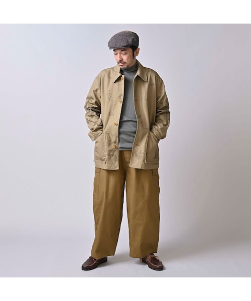 45R（フォーティファイブアール）の「ダック落書きプリントの908カバーオール（ジャケット/アウター・レディース・12-ベージュ・01-XS/02-S/03-M/04-L）」の4枚目の写真