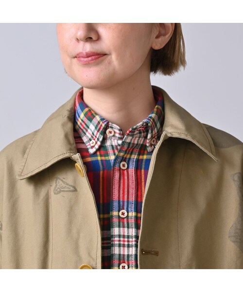 45R（フォーティファイブアール）の「ダック落書きプリントの908カバーオール（ジャケット/アウター・レディース・12-ベージュ・01-XS/02-S/03-M/04-L）」の12枚目の写真