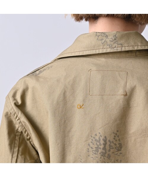 45R（フォーティファイブアール）の「ダック落書きプリントの908カバーオール（ジャケット/アウター・レディース・12-ベージュ・01-XS/02-S/03-M/04-L）」の16枚目の写真