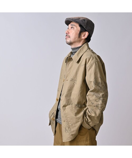 45R（フォーティファイブアール）の「ダック落書きプリントの908カバーオール（ジャケット/アウター・レディース・12-ベージュ・01-XS/02-S/03-M/04-L）」の9枚目の写真