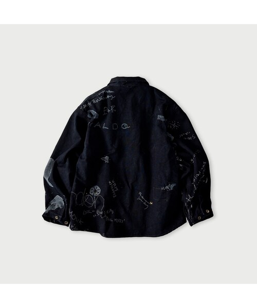 45R(フォーティファイブアール)の「ダック落書きプリントの908ダッファーシャツ(インディゴ)(その他・レディース・73-インディゴ・02-S/04-L)」の2枚目の写真