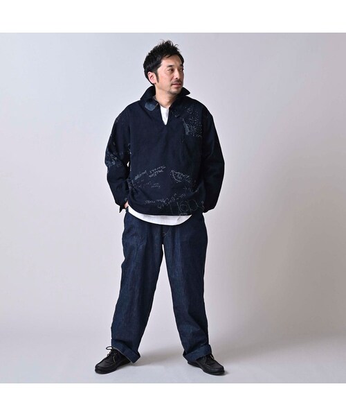 45R(フォーティファイブアール)の「ダック落書きプリントの908ダッファーシャツ(インディゴ)(その他・レディース・73-インディゴ・02-S/04-L)」の4枚目の写真