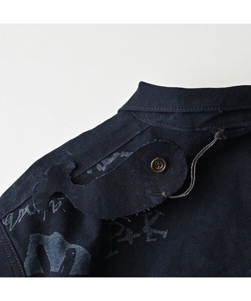 45R(フォーティファイブアール)の「ダック落書きプリントの908ダッファーシャツ(インディゴ)(その他・レディース・73-インディゴ・02-S/04-L)」の22枚目の写真