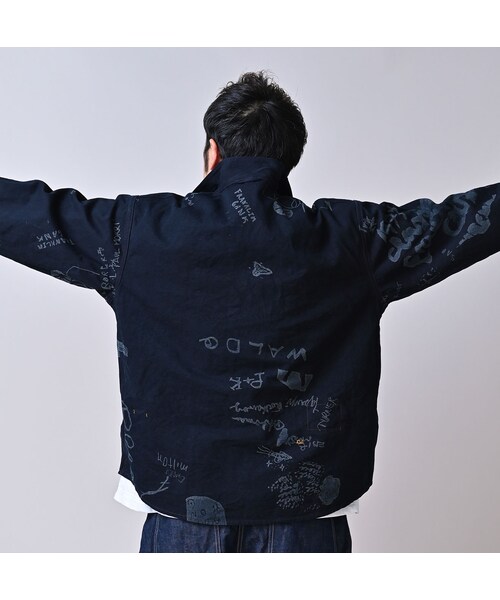 45R(フォーティファイブアール)の「ダック落書きプリントの908ダッファーシャツ(インディゴ)(その他・レディース・73-インディゴ・02-S/04-L)」の10枚目の写真