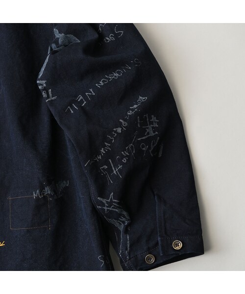 45R(フォーティファイブアール)の「ダック落書きプリントの908ダッファーシャツ(インディゴ)(その他・レディース・73-インディゴ・02-S/04-L)」の21枚目の写真