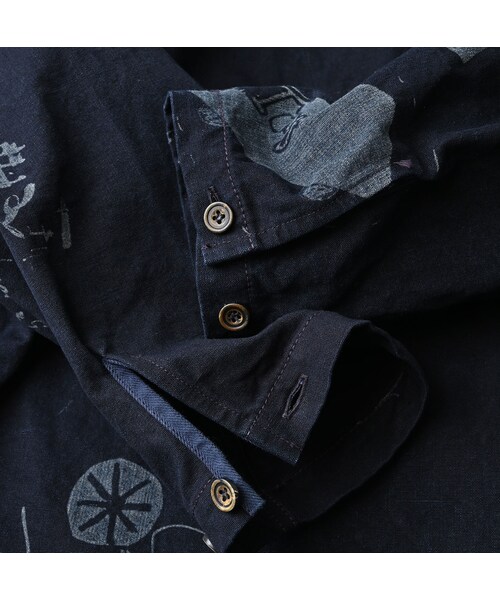 45R(フォーティファイブアール)の「ダック落書きプリントの908ダッファーシャツ(インディゴ)(その他・レディース・73-インディゴ・02-S/04-L)」の19枚目の写真