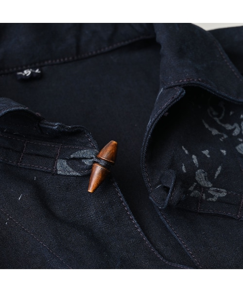 45R(フォーティファイブアール)の「ダック落書きプリントの908ダッファーシャツ(インディゴ)(その他・レディース・73-インディゴ・02-S/04-L)」の18枚目の写真