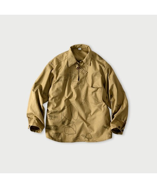 45R(フォーティファイブアール)の「ダック落書きプリントの908ダッファーシャツ(その他・レディース・12-ベージュ・02-S/04-L)」の1枚目の写真