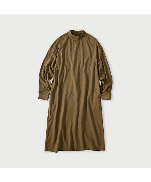 45R（フォーティファイブアール）の「天竺のヨックネックドレス（ワンピース/ドレス・レディース・12-ベージュ/35-オレンジ/62-カーキ・00-フリー）」の3枚目の写真