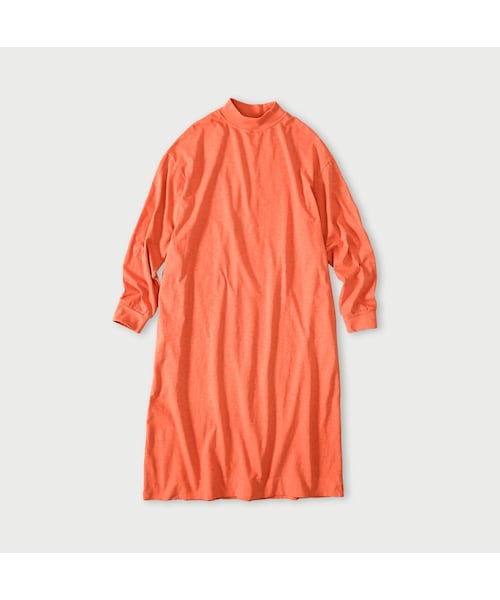 45R（フォーティファイブアール）の「天竺のヨックネックドレス（ワンピース/ドレス・レディース・12-ベージュ/35-オレンジ/62-カーキ・00-フリー）」の2枚目の写真