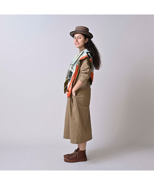 45R（フォーティファイブアール）の「天竺のヨックネックドレス（ワンピース/ドレス・レディース・12-ベージュ/35-オレンジ/62-カーキ・00-フリー）」の6枚目の写真