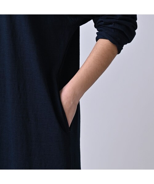 45R（フォーティファイブアール）の「天竺のヨックネックドレス（インディゴ）（ワンピース/ドレス・レディース・73-インディゴ・00-フリー）」の7枚目の写真