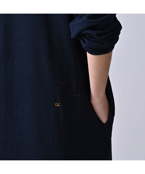 45R（フォーティファイブアール）の「天竺のヨックネックドレス（インディゴ）（ワンピース/ドレス・レディース・73-インディゴ・00-フリー）」の9枚目の写真