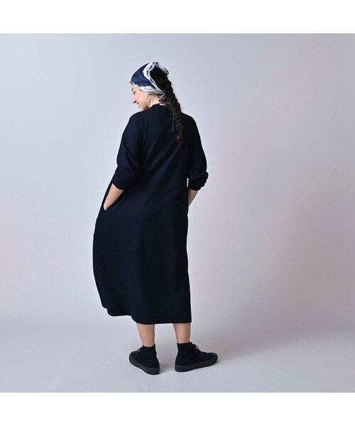45R（フォーティファイブアール）の「天竺のヨックネックドレス（インディゴ）（ワンピース/ドレス・レディース・73-インディゴ・00-フリー）」の5枚目の写真